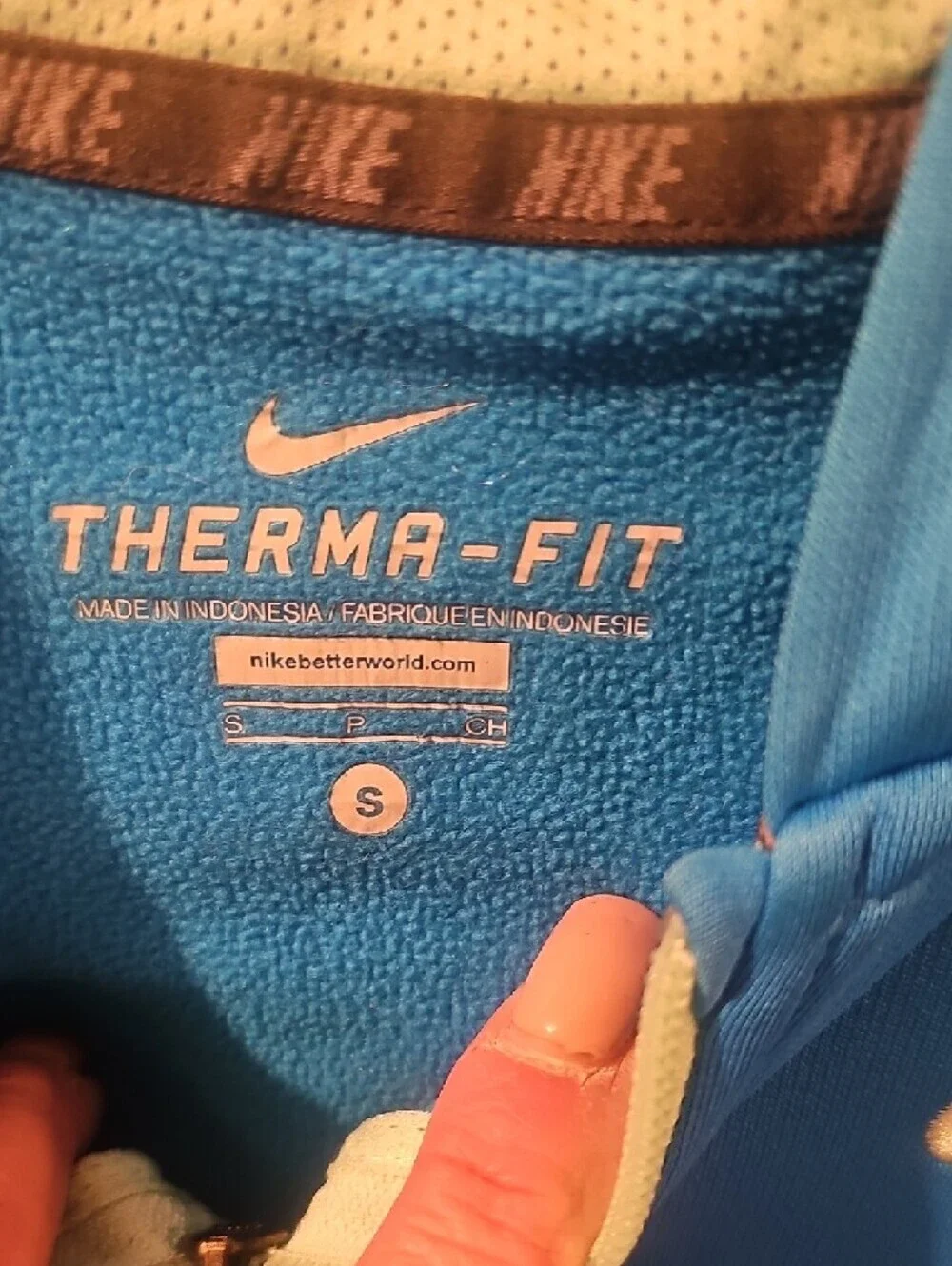 Nike Girls Bright Blue Therma-Fit Zip Hoodie Size Small